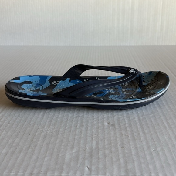Crocs Blue Camo Croc Band Flip Flops - Picture 7 of 12